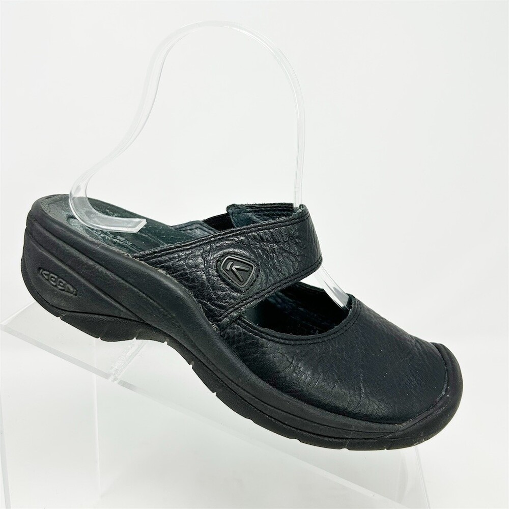 KEEN Womens Mary Jane Mule Clogs Black Slip On Comfort Walking Shoes Size 5
